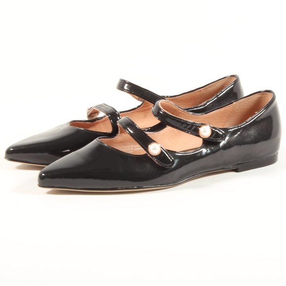 Halogen Shoes - Halogen Flats Shoes Black Leather Double Strap NEW